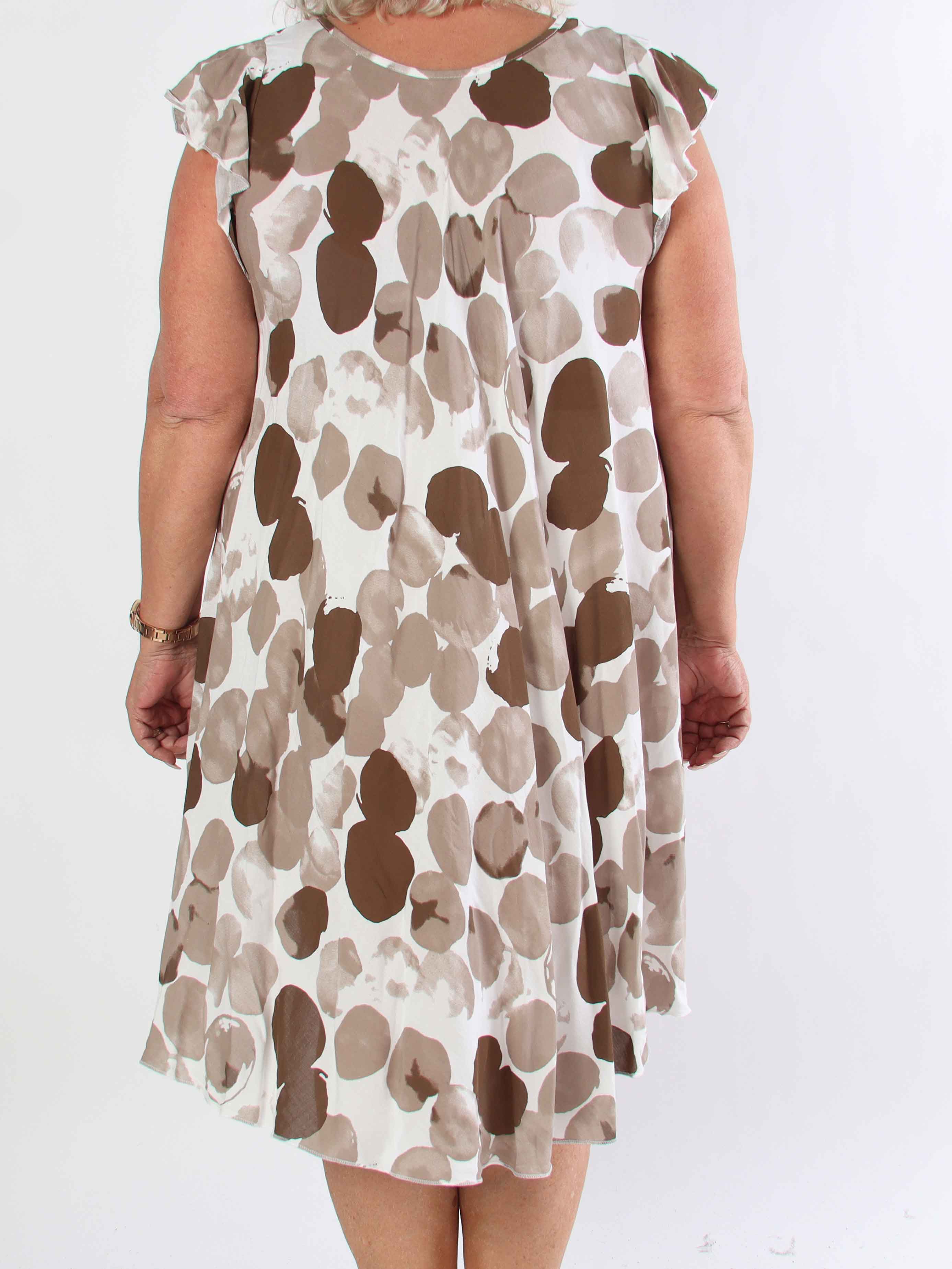 Akantha - Mönstrad plus size sommarklänning i lätt viskos